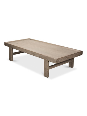 Large Wood Panel Coffee Table