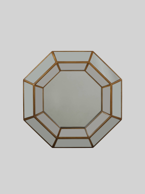 34" X 34" Crider Modern Octagon Mirror Gold - Christopher Knight Home