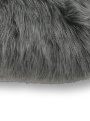 Rorik 12" X 18" Faux Fur Pillow Cover - Grey