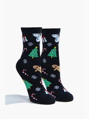 Christmas Print Crew Socks