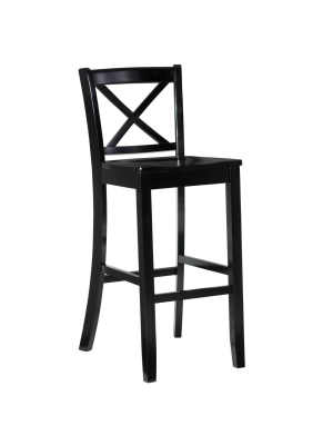 30" Torino X Back Wood Barstool - Black - Linon