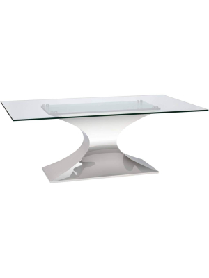 Praetorian Dining Table, Glass/polished Stainless