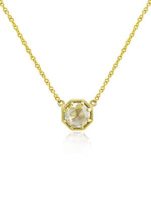 Crown Bezel Diamond Necklace