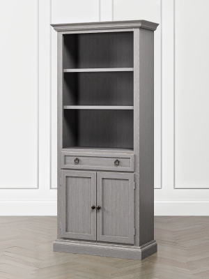 Cameo Grigio Storage Bookcase With Full Crown