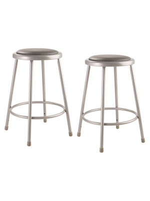 2pk Heavy Duty Vinyl Padded Steel Barstool Gray - Hampton Collection