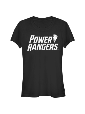 Junior's Power Rangers Classic Lightning Bolt Logo T-shirt