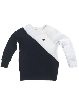 Kid's Glider Crew Sweatshirt - White // Black