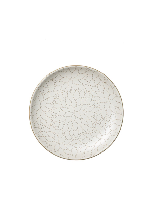 Camellia Etched Dinner Plate In Opaque White