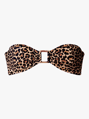 Leopard The Tortoise Bandeau Bikini Top