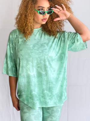 Plus Green Tie Dye Oversized T-shirt