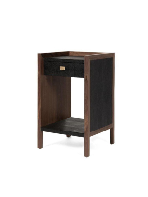 Kennedy Single Nightstand Black And Walnut