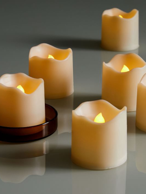 Premium Flameless Wax Dipped Votive Candles (set Of 6)