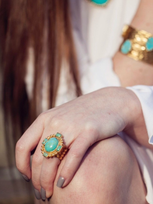 Southwestern Statement Ring - Turquoise