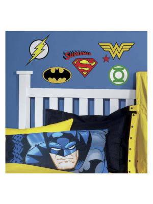 16 Dc Superhero Logos Peel And Stick Wall Decals - Roommates