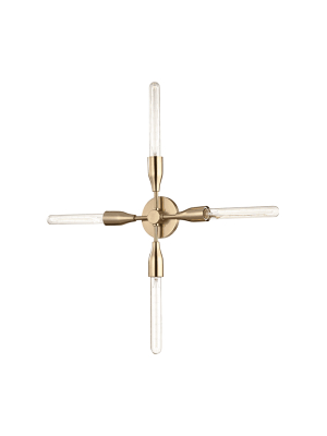 Tara 4 Light Wall Sconce - Aged Brass