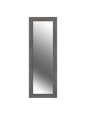 16"x57" Woodgrain Framed Wall Or Leaner Mirror Gray - Gallery Solutions