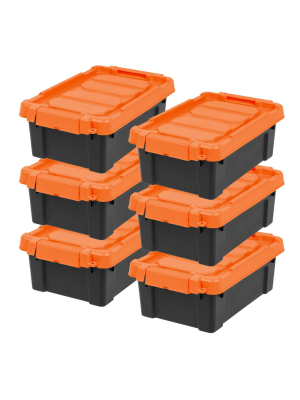 Iris 6pk 12qt Tote Black With Orange Lid