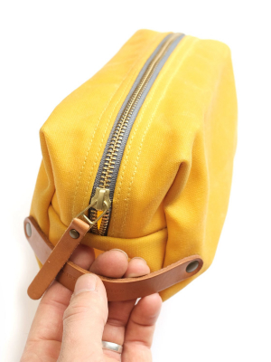 Waxed Canvas Dopp Kit - Mustard