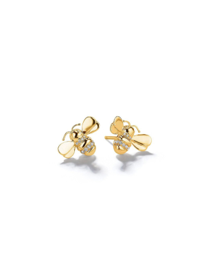 Wonderland Bumble Bee Stud Earrings - Medium