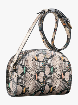 Dem-lune Python-embossed Crossbody Bag