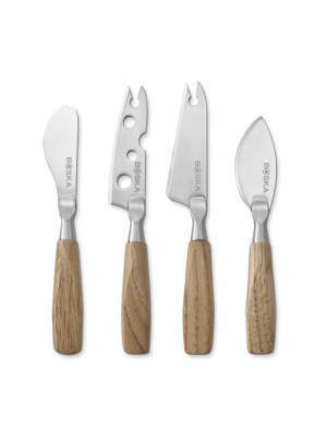 Boska Mini Oak Cheese Knives, Set Of 4