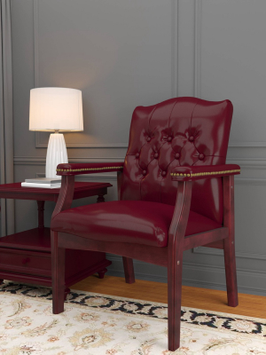 Traditional Guest Chair Burgundy/mahogany Finish - Boss Office Products