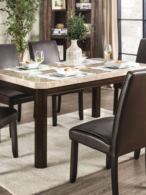 Saghari Rectangular Dining Table White/dark Walnut - Mibasics