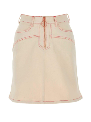 See By Chloé Contrast Stitch Denim Skirt