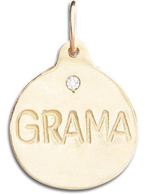 "grama" Disk Charm With Diamond