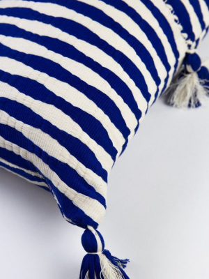 Antigua Lumbar Pillow - Royal Blue Striped