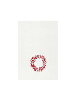 C&f Home Berry Wreath Hemstitch Guest Towel