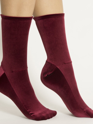 Darner Wine Velvet Socks