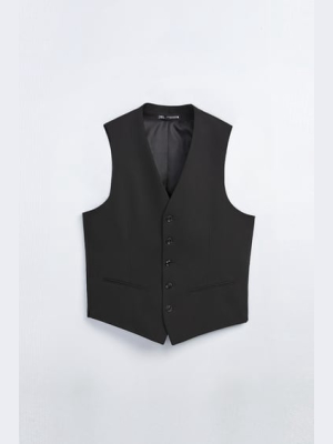 Stretch Suit Vest With Sheen