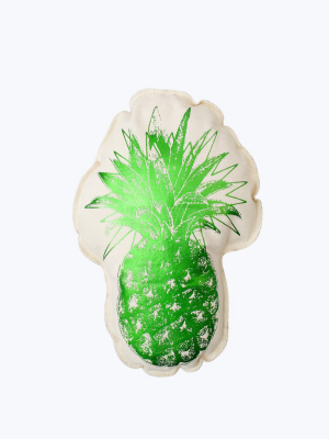 Green Foil Pineapple Pillow