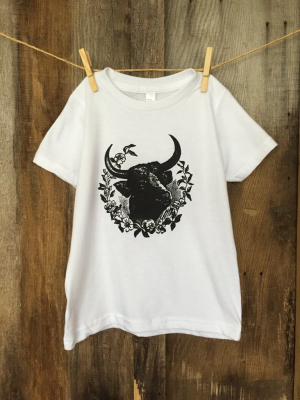 Bandit Kid "bull Garland" Tee White/blk