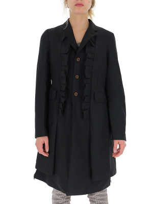 Comme Des Garçons Comme Des Garçons Ruffle Front Buttoned Coat