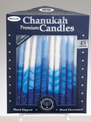 Rite Lite 45ct Tri-colored Hand Dipped Hanukkah Candles 6" - Blue/white