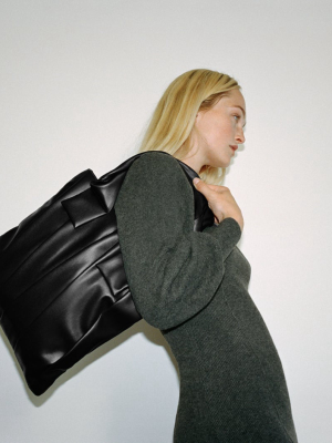 Flat Pleated Tote Bag