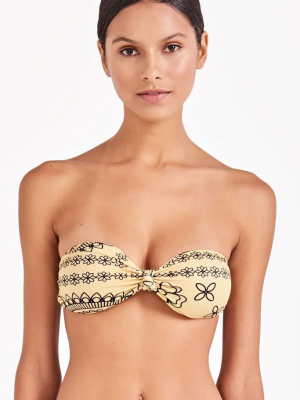 Bojo Lia Sweetheart Bandeau Bikini Top - Yellow Bandana Thai Print