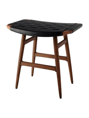 Freja Stool - Leather Stripe Seat