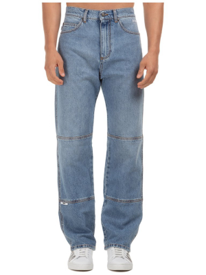 Msgm Stitch Panelled Denim Jeans