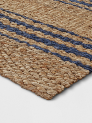 Navy Stripe Jute Woven Accent Rug 2'x3' - Threshold™