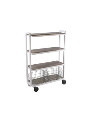 Cart System With Wheels 4 Tier White - Atlantic