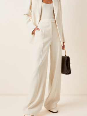 High-waist Straight-leg Crepe Pants