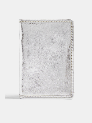 Silver Leather Card Holder