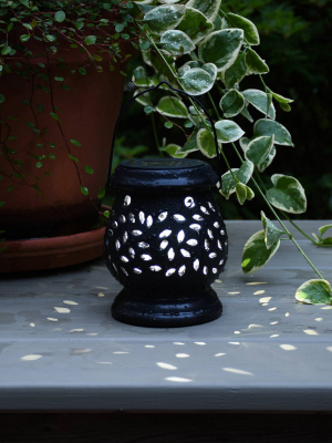 Solar Powered Ceramic Led Lantern White