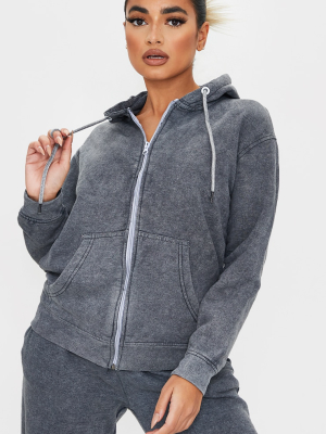 Petite Charcoal Washed 90's Hoodie