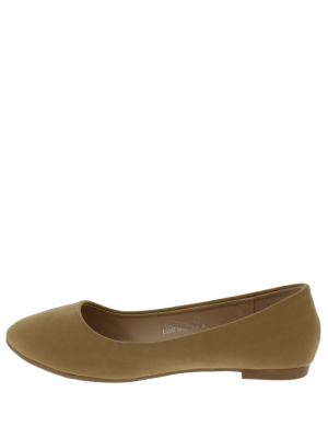 Stacy101 Light Brown Round Toe Slip On Ballet Flat