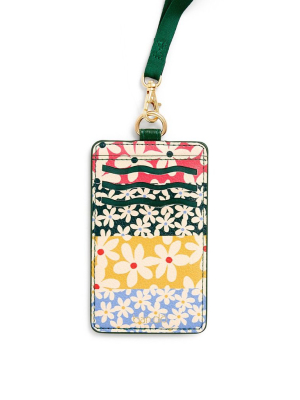 Keep It Close Card Case With Lanyard - Daisies