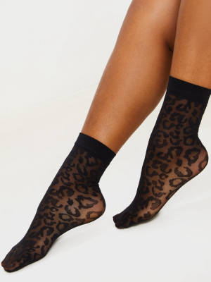 Black Leopard Socks